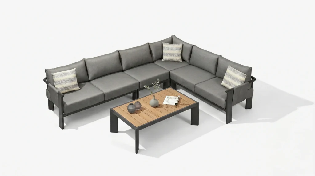 SALON DE JARDIN CANAPE D'ANGLE 5 PLACES - COLLECTION LIGO